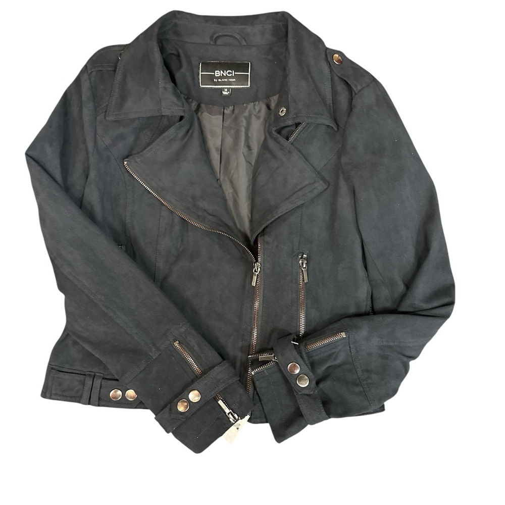 Blanc Noir Women's Charcoal Leather Jacket - Picture 6 of 13